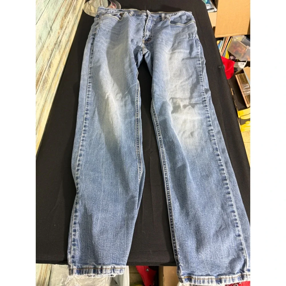 Levi's 541 Athletic Taper Jeans 36x34 Blue Excellent Medium Wash Denim Stretch